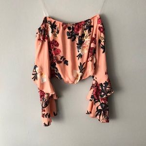 Charolette Russe Off-the-shoulder Crop Top